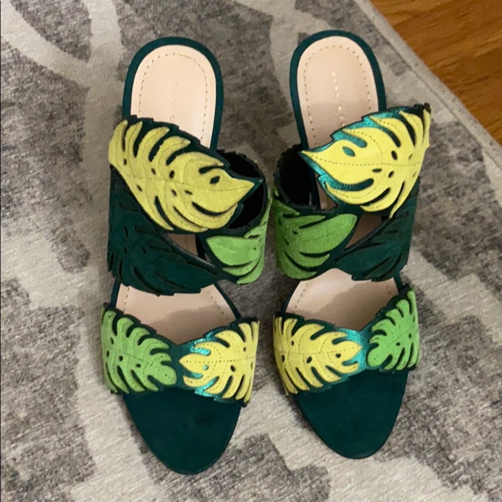 Green Stiletto Sandals